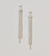 Endless Shine Rhinestone Fringe Earrings